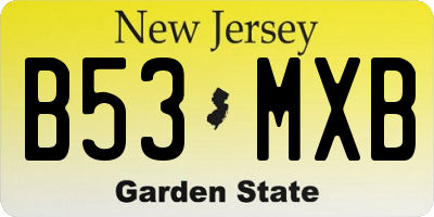 NJ license plate B53MXB