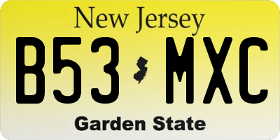 NJ license plate B53MXC