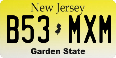 NJ license plate B53MXM