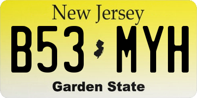 NJ license plate B53MYH