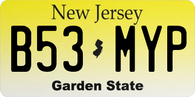 NJ license plate B53MYP