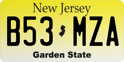NJ license plate B53MZA