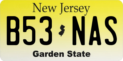 NJ license plate B53NAS
