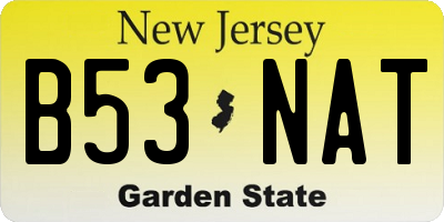 NJ license plate B53NAT