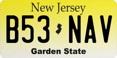 NJ license plate B53NAV