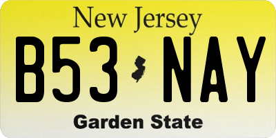 NJ license plate B53NAY