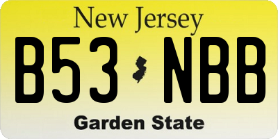 NJ license plate B53NBB