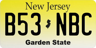 NJ license plate B53NBC