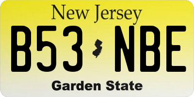 NJ license plate B53NBE