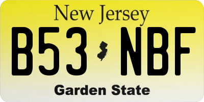 NJ license plate B53NBF