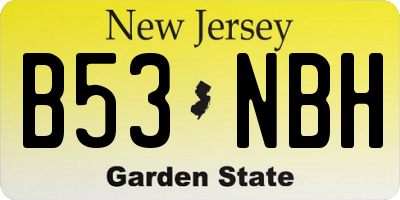 NJ license plate B53NBH
