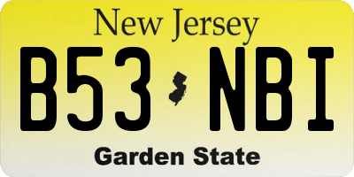 NJ license plate B53NBI