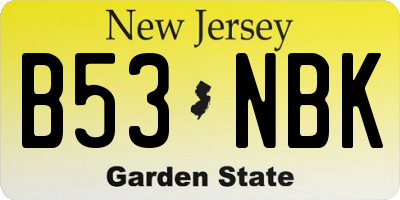 NJ license plate B53NBK