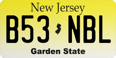 NJ license plate B53NBL