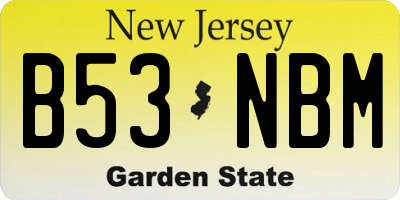 NJ license plate B53NBM