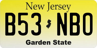 NJ license plate B53NBO