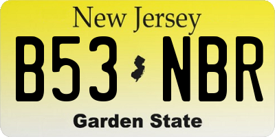 NJ license plate B53NBR