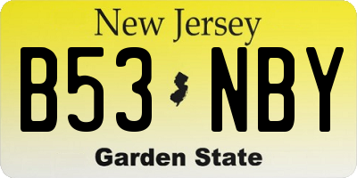 NJ license plate B53NBY