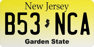 NJ license plate B53NCA