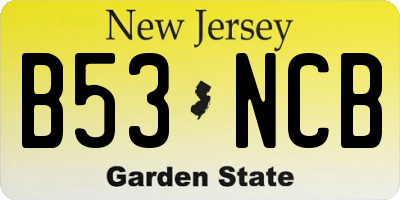 NJ license plate B53NCB