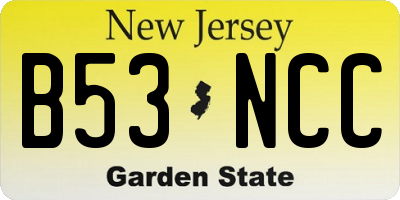 NJ license plate B53NCC