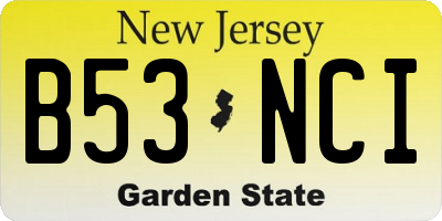 NJ license plate B53NCI