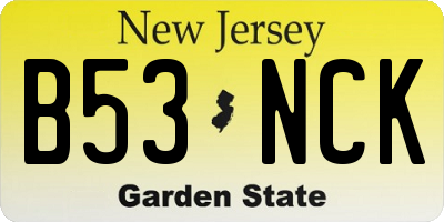 NJ license plate B53NCK