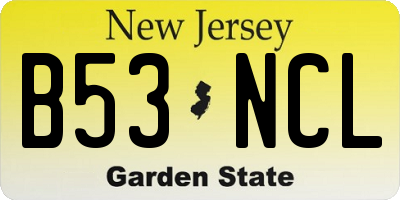 NJ license plate B53NCL