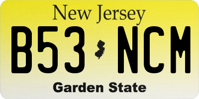 NJ license plate B53NCM