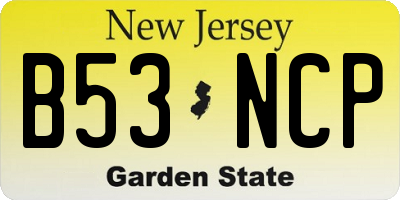 NJ license plate B53NCP