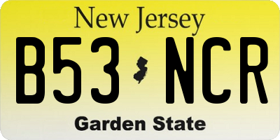 NJ license plate B53NCR