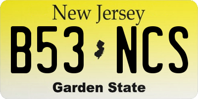 NJ license plate B53NCS