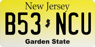 NJ license plate B53NCU