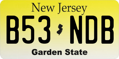 NJ license plate B53NDB