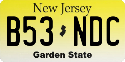NJ license plate B53NDC
