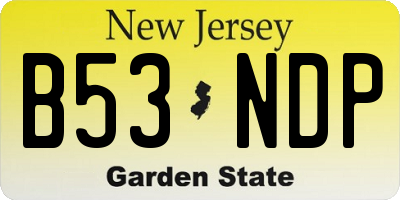 NJ license plate B53NDP