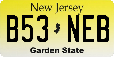 NJ license plate B53NEB