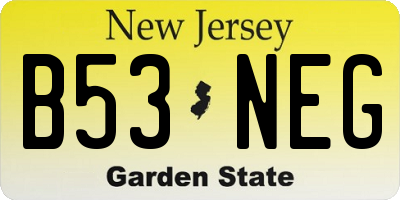 NJ license plate B53NEG