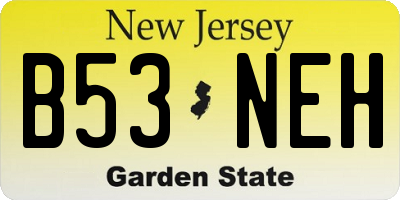 NJ license plate B53NEH