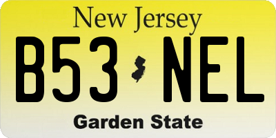 NJ license plate B53NEL