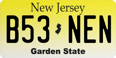 NJ license plate B53NEN