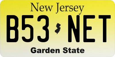 NJ license plate B53NET