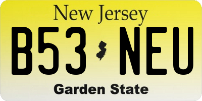 NJ license plate B53NEU
