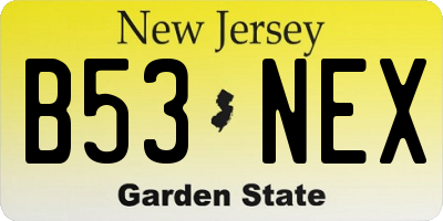 NJ license plate B53NEX