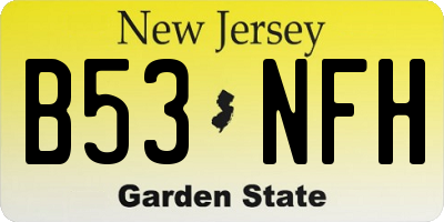 NJ license plate B53NFH