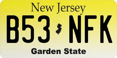 NJ license plate B53NFK