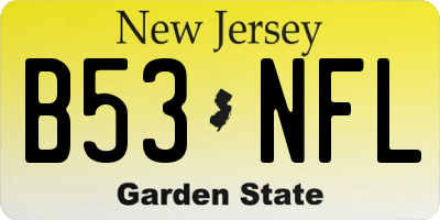 NJ license plate B53NFL