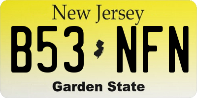 NJ license plate B53NFN