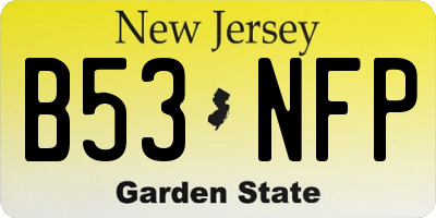 NJ license plate B53NFP