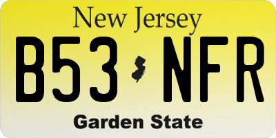NJ license plate B53NFR